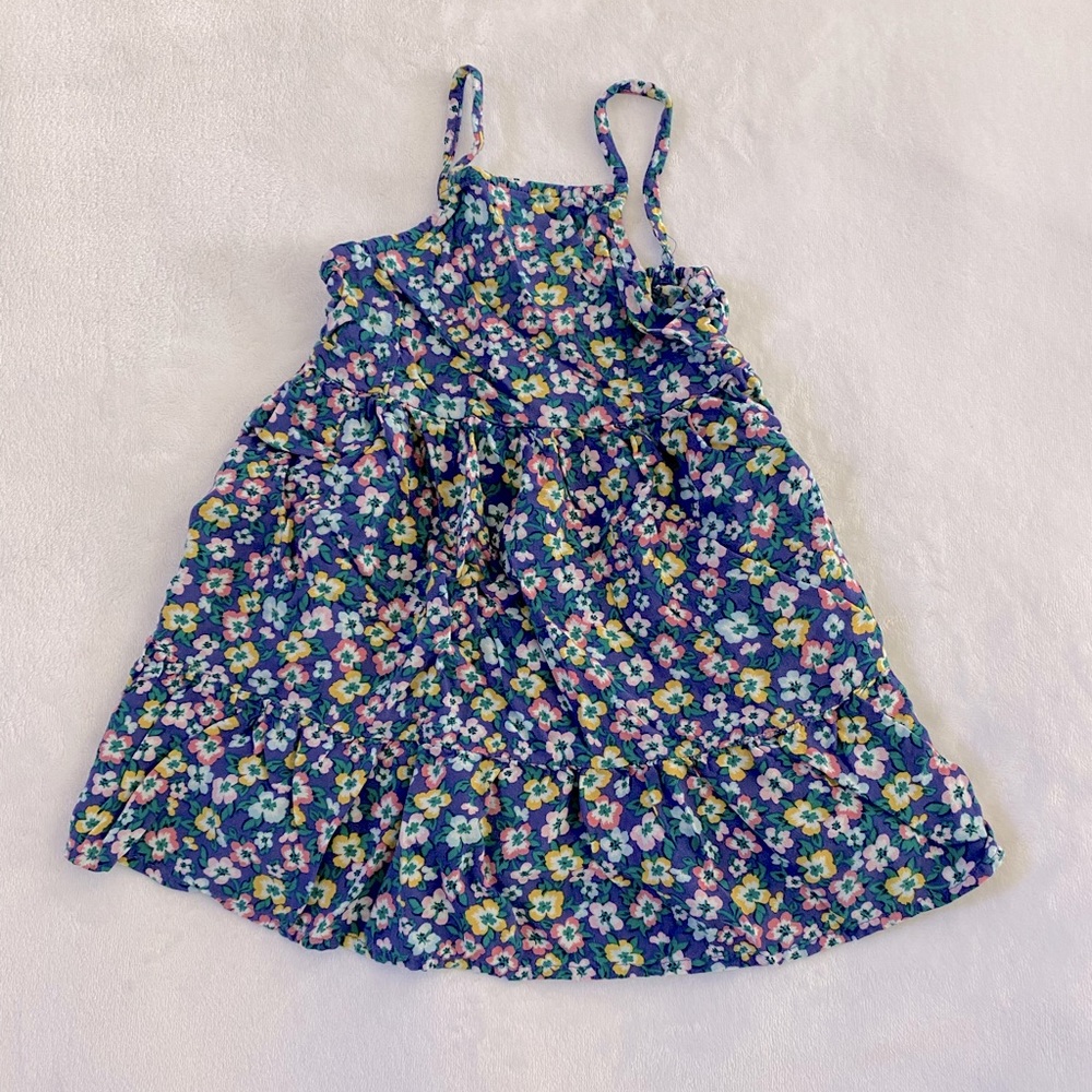 Toddler Ditsy Floral Print Ruffle Spaghetti Strap Dress